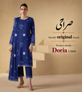 Surahi Doria Linen Shawl 3 Piece Suit by zairahofficial features elegant prints and premium fabric. Explore 3 Piece Unstitched Suits Price in Pakistan.