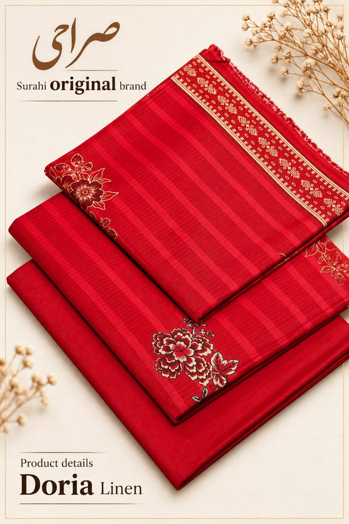 Surahi Digital Print Linen 3 Piece Suit